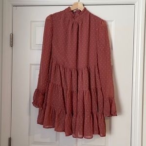 Red dress boutique long sleeve dress